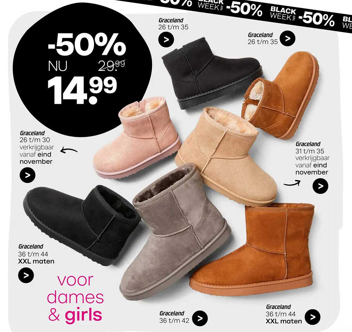 50% korting op geselecteerde Graceland laarsjes!