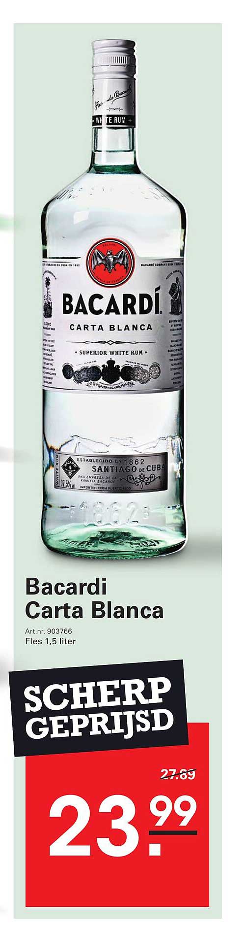 Bacardi Carta Blanca 1,5 liter