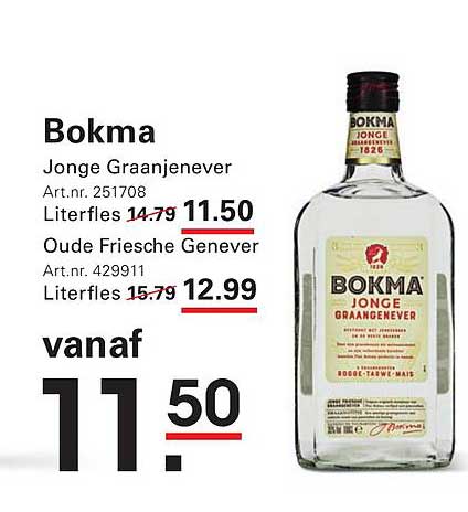 Bokma Jonge Graanjenever en Oude Friesche Genever
