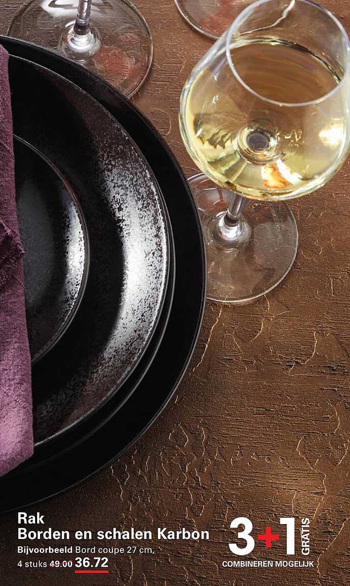 Borden en schalen Karbon
