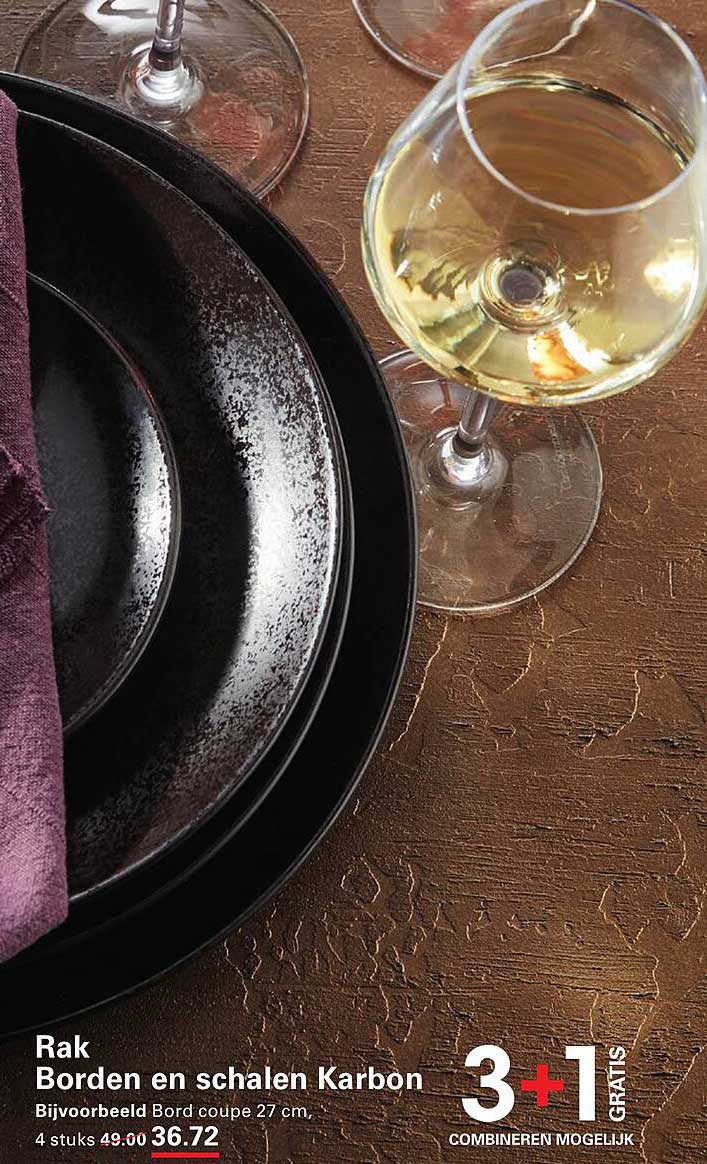 Borden en schalen Karbon