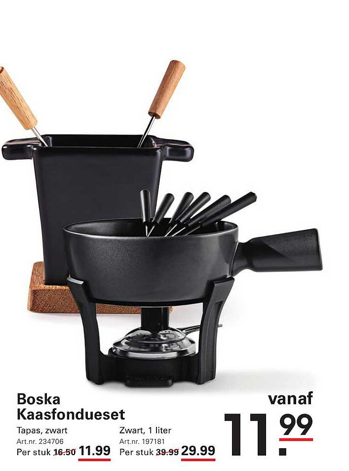 Boska Kaasfondueset Tapas, zwart