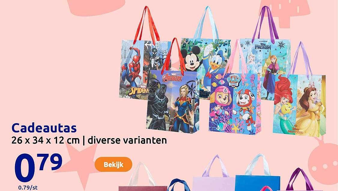 Cadeautas 26 x 34 x 12 cm | diverse varianten