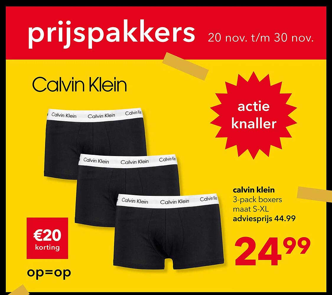 Calvin Klein 3-pack boxers maat S-XL
