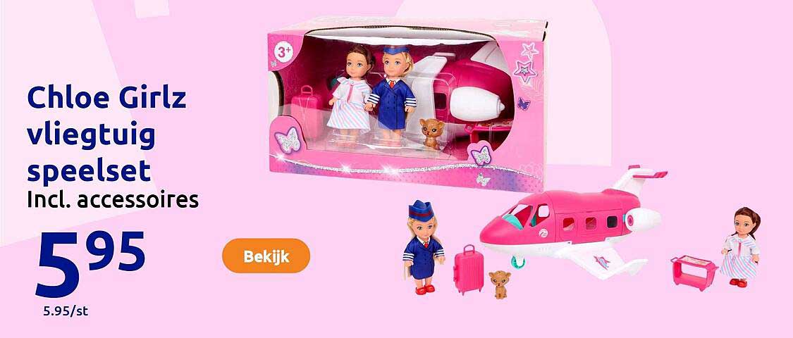 Chloe Girlz vliegtuig speelset Incl. accessoires