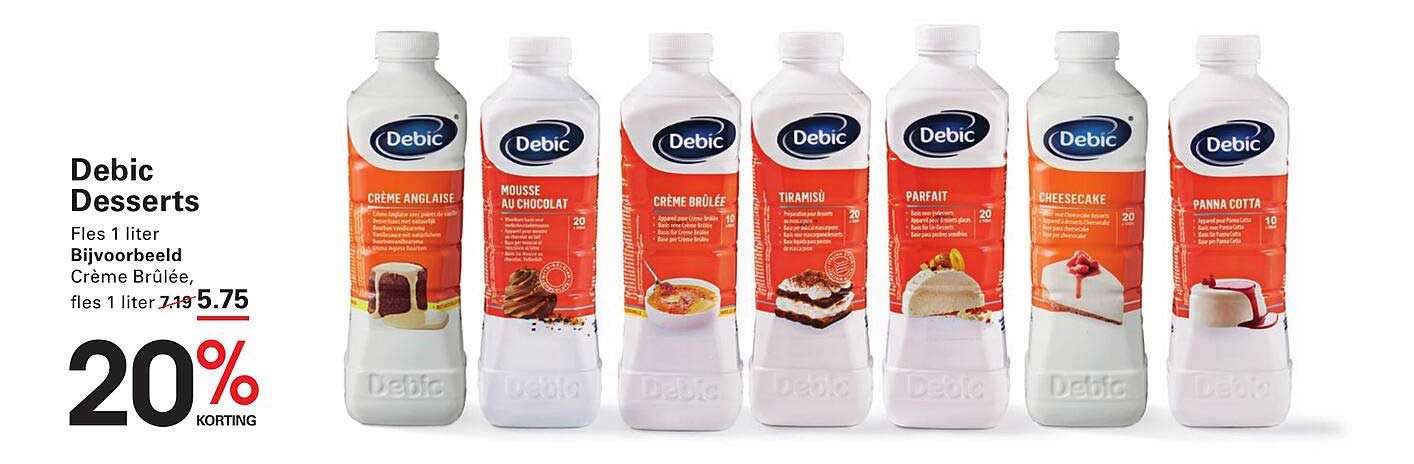 Debic Desserts 1 liter, 20% korting