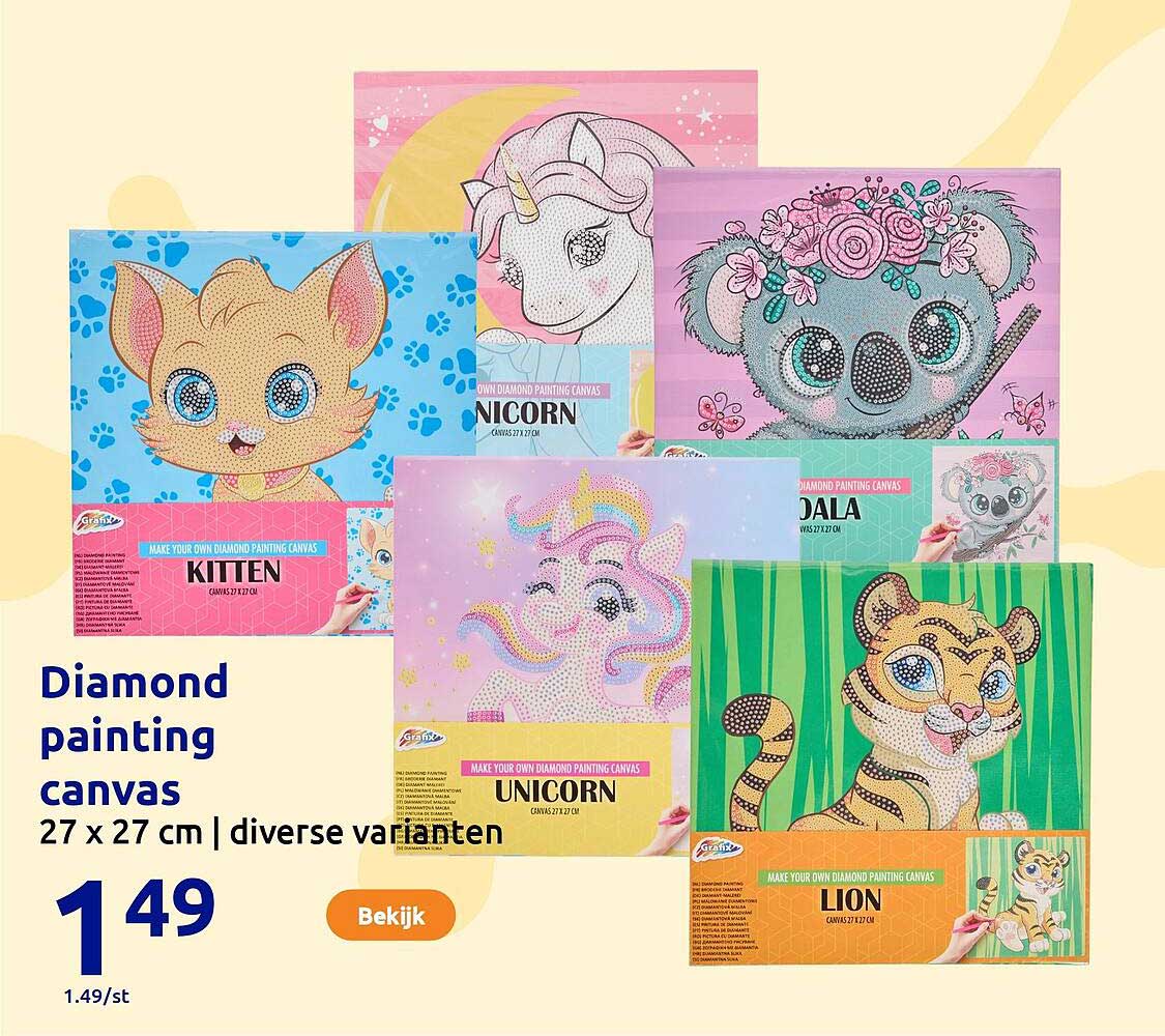 Diamond painting canvas 27 x 27 cm | diverse varianten