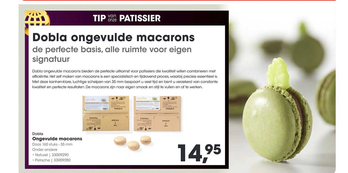 Dobla ongevulde macaron de perfecte basis, alle ruimte voor eigen signatuur
