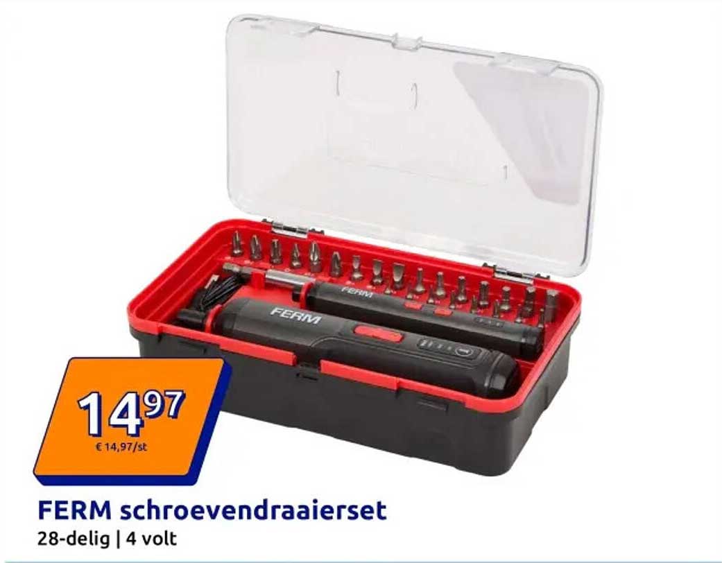 FERM schroevendraaier set 28-delig | 4 volt