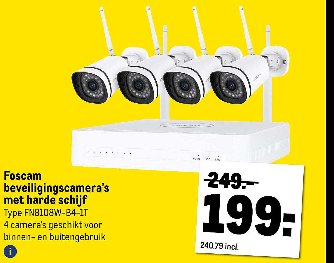 Foscam beveiligingscamera's met harde schijf Type FN8108W-B4-1T