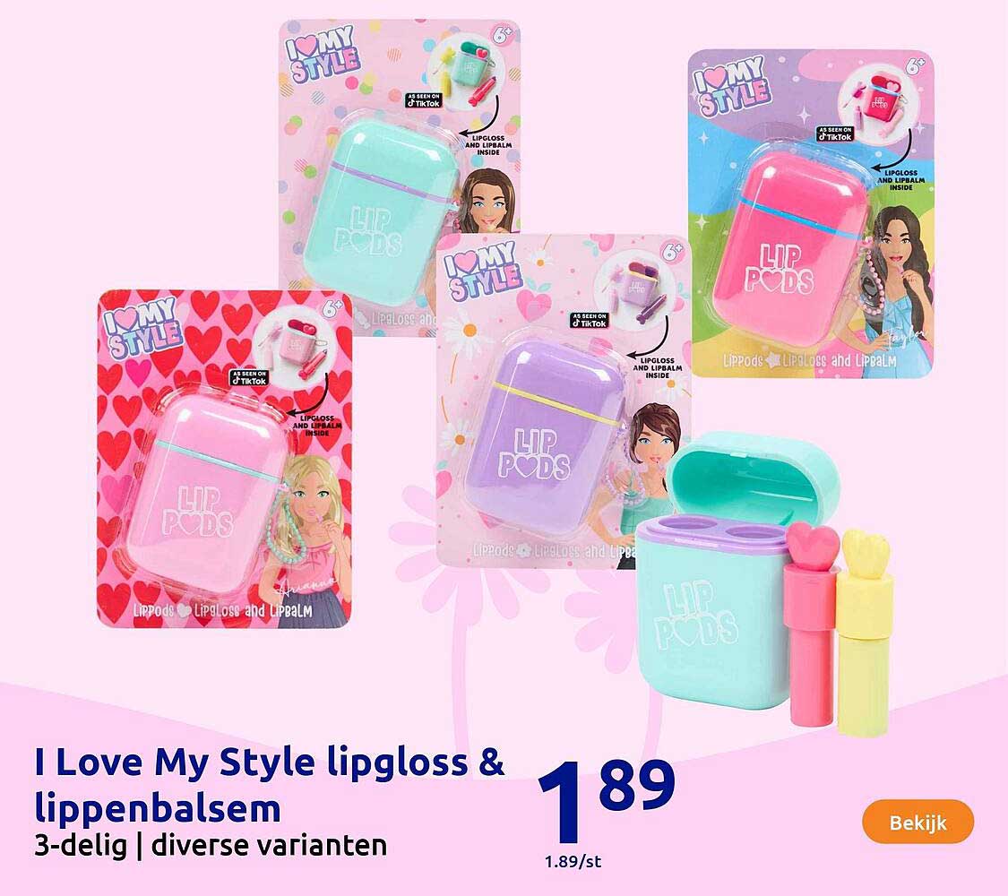 I Love My Style lipgloss & lippenbalsem 3-delig | diverse varianten