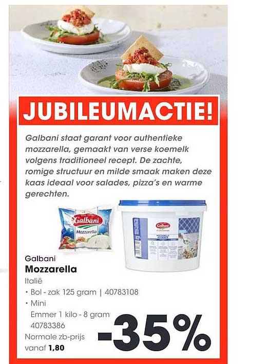 JUBILEUMACTIE! Galbani Mozzarella