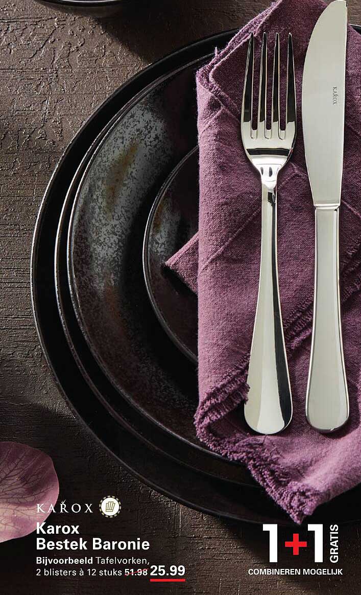 Karox Besteck Baronies, Bijvoorbeeld Tafelvorken, 2 blisters à 12 stuks 51.98 25.99