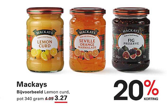 Mackays Lemon Curd, pot 340 gram