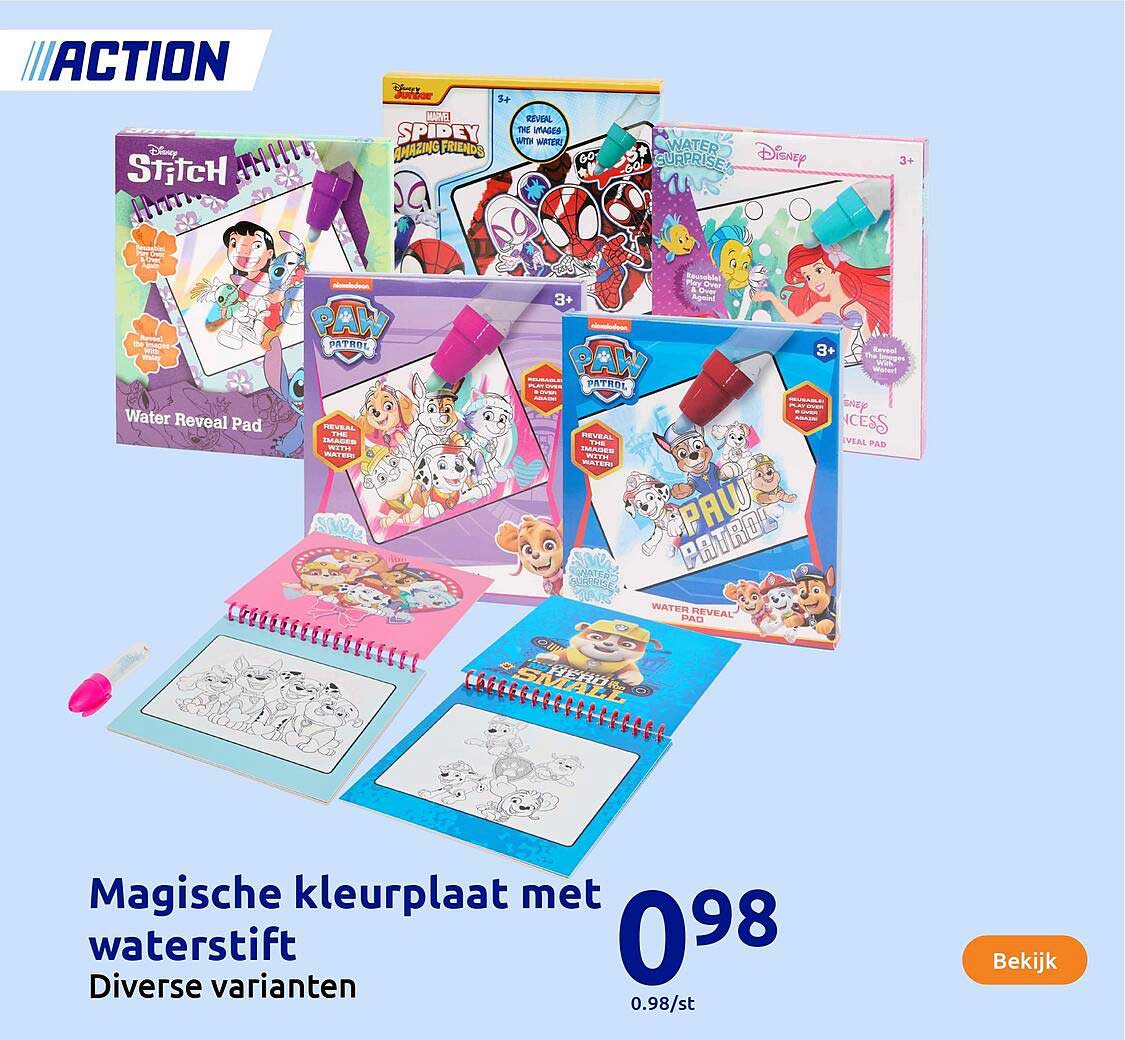 Magische kleurplaat met waterstift