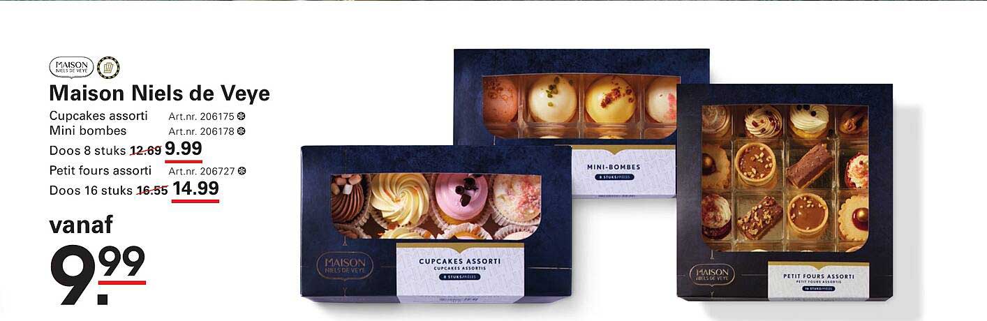 Maison Niels de Veye - Cupcakes assorti, Mini bombes, Petit fours assorti