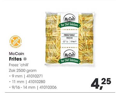 McCain Frites Freez 'chill' Zak 2500 gram
