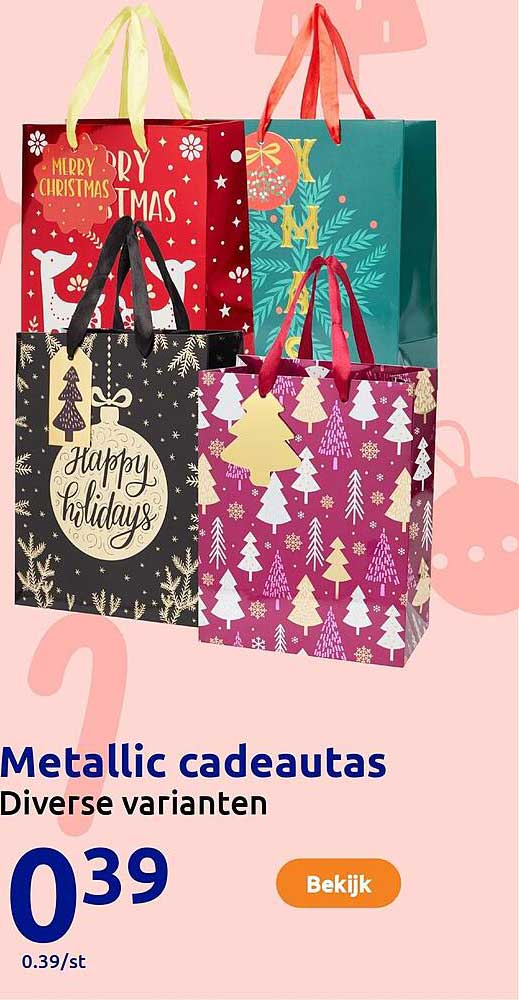 Metallic cadeautas Diverse varianten