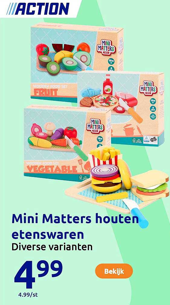 Mini Matters houten etenswaren