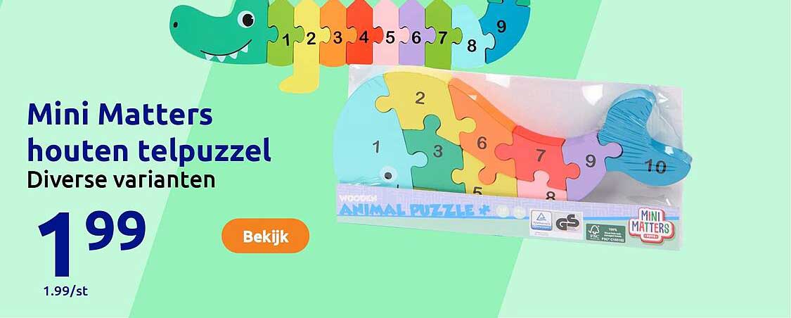 Mini Matters houten telpuzzel