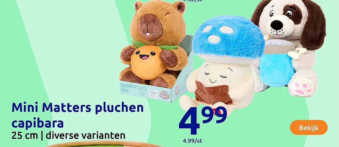 Mini Matters pluchen capibara 25 cm | diverse varianten