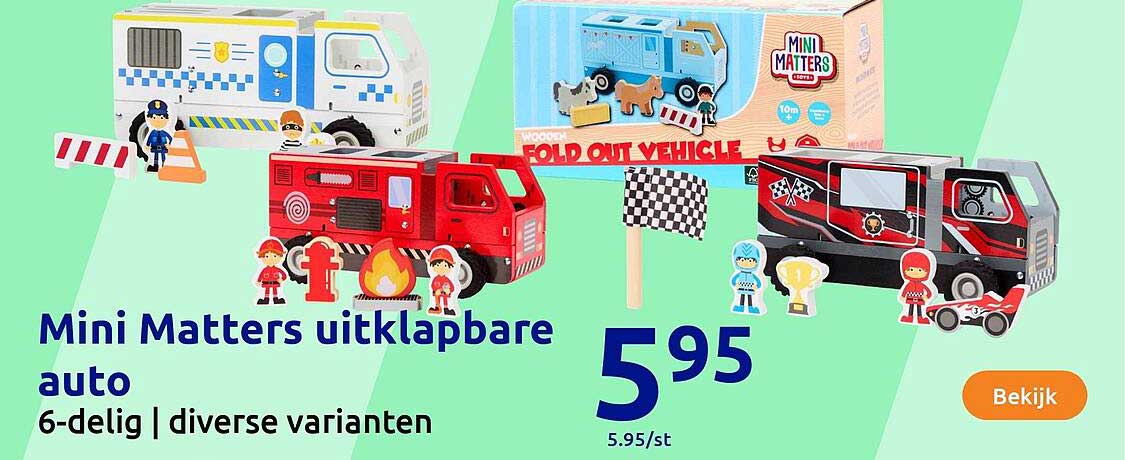 Mini Matters uitklapbare auto 6-delig | diverse varianten