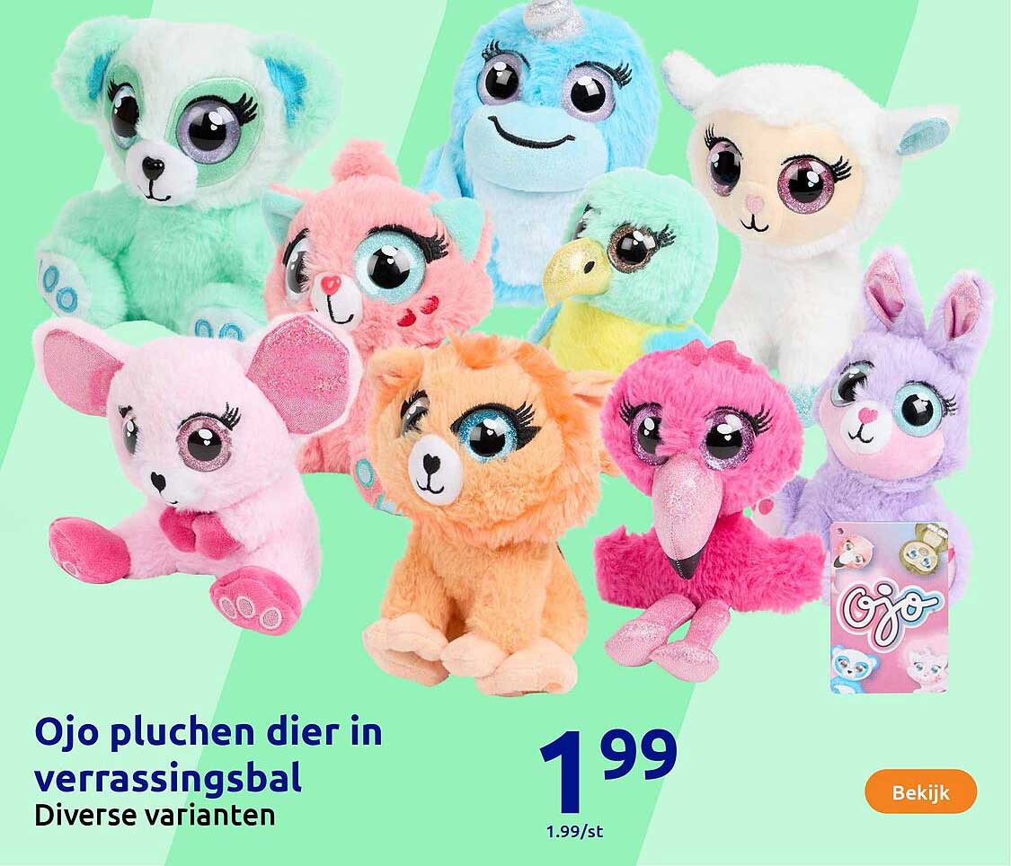 Ojo pluchen dier in verrassingsbal