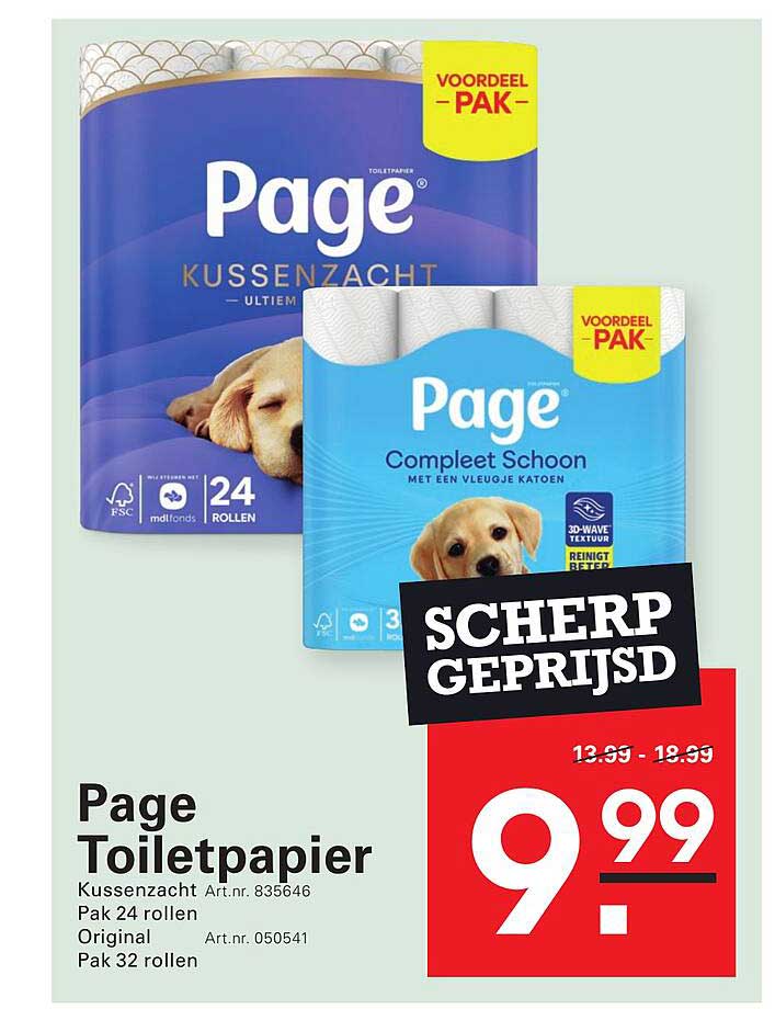 Page Toiletpapier Kussen zacht en Compleet Schoon