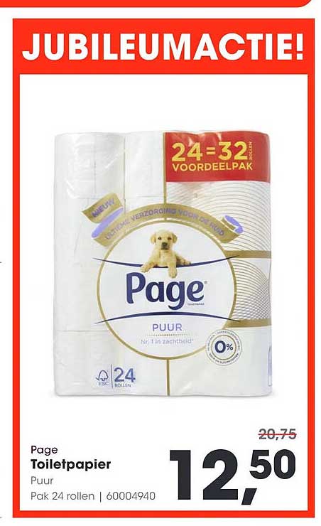 Page Toiletpapier Puur Pak 24 rollen