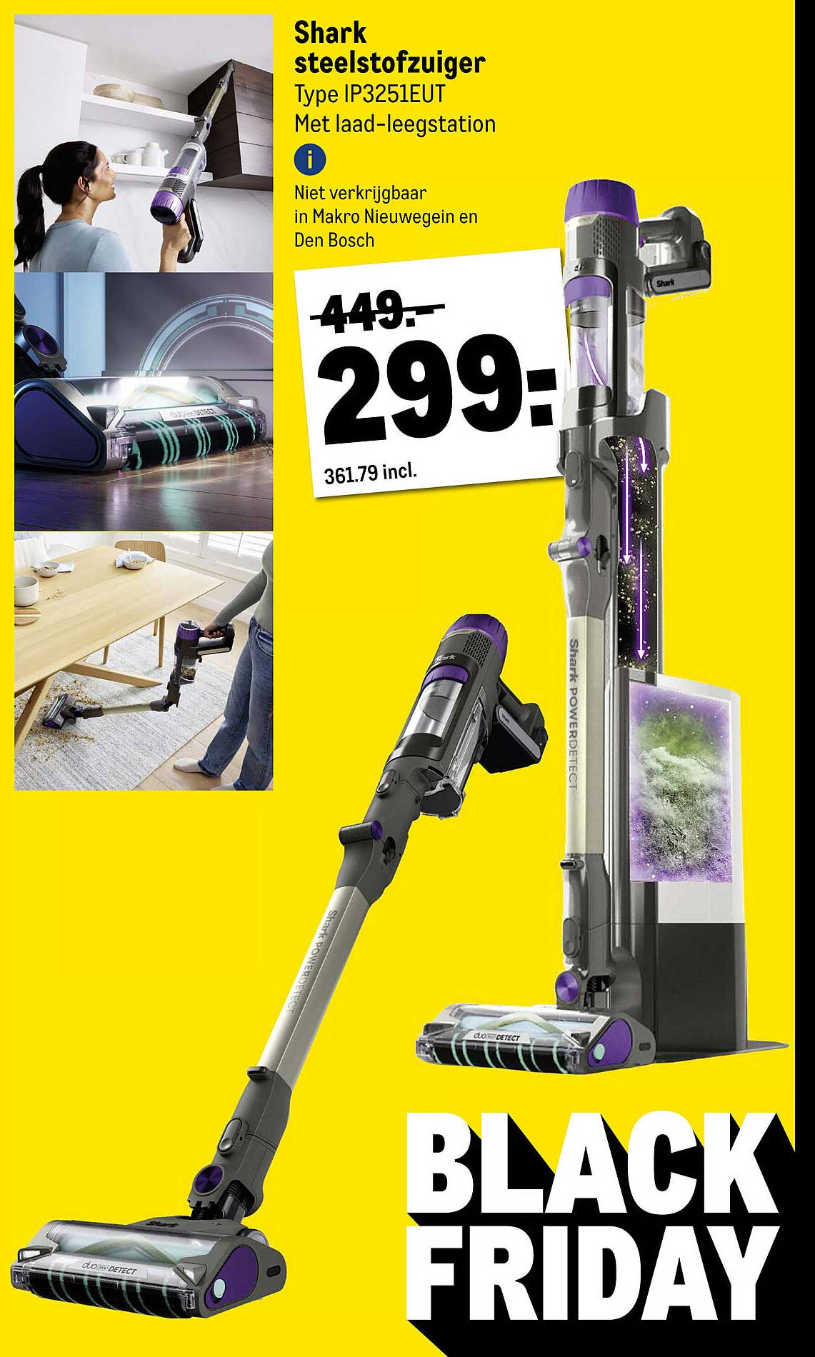 Shark steelstofzuiger Type IP3251EUT Met laad-leegstation