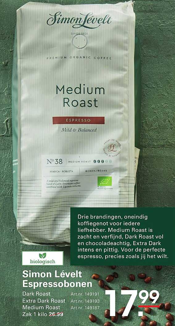 Simon Lévelt Espressobonen Medium Roast