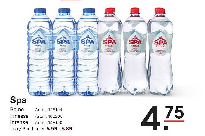 Spa Reine, Finesse en Intense - Tray 6 x 1 liter