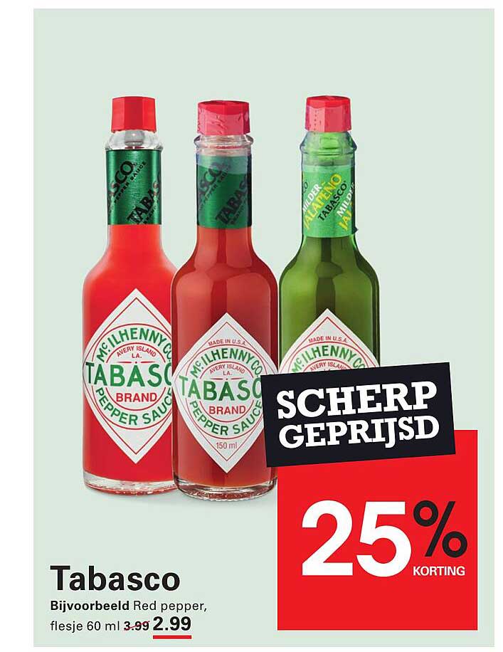 Tabasco Bijvoorbeeld Red pepper, flesje 60 ml