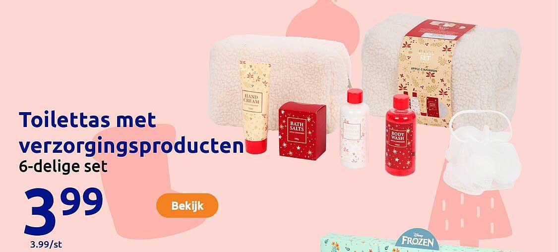 Toilettas met verzorgingsproducten - 6-delige set