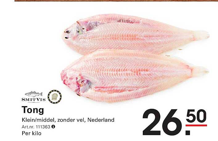 Tong Klein/middel, zonder vel, Nederland