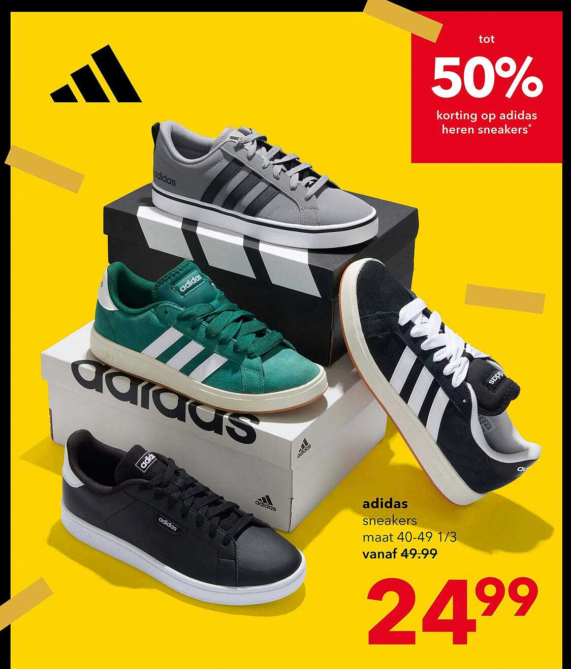 tot 50% korting op adidas heren sneakers*