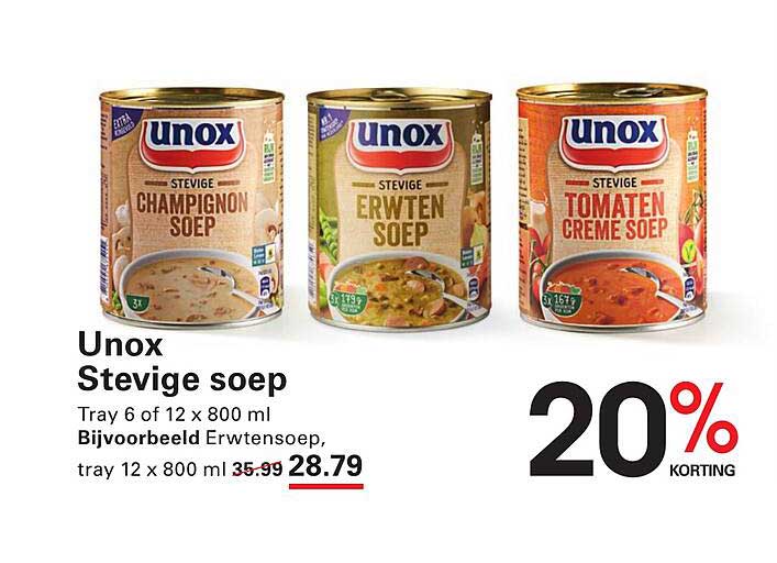 Unox Stevige soep Tray 6 of 12 x 800 ml