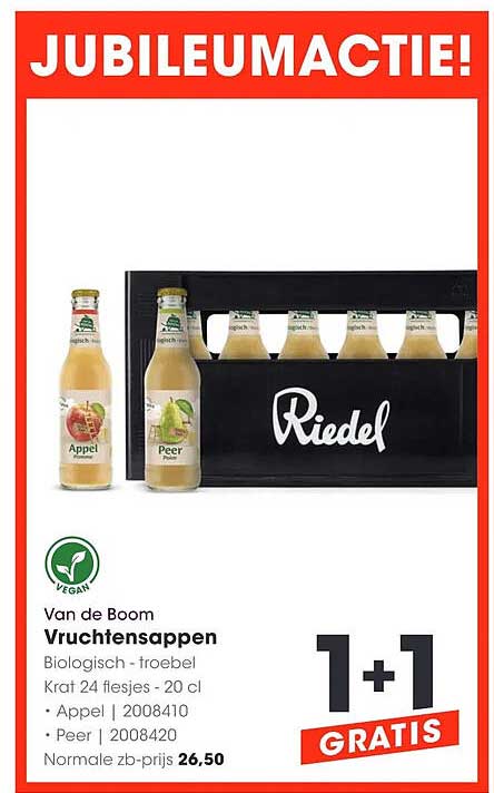 Van de Boom Vruchtensappen 1+1 GRATIS