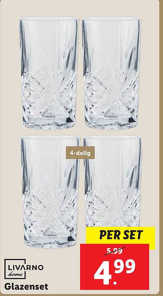 Livarno home Glazen set 4-delig