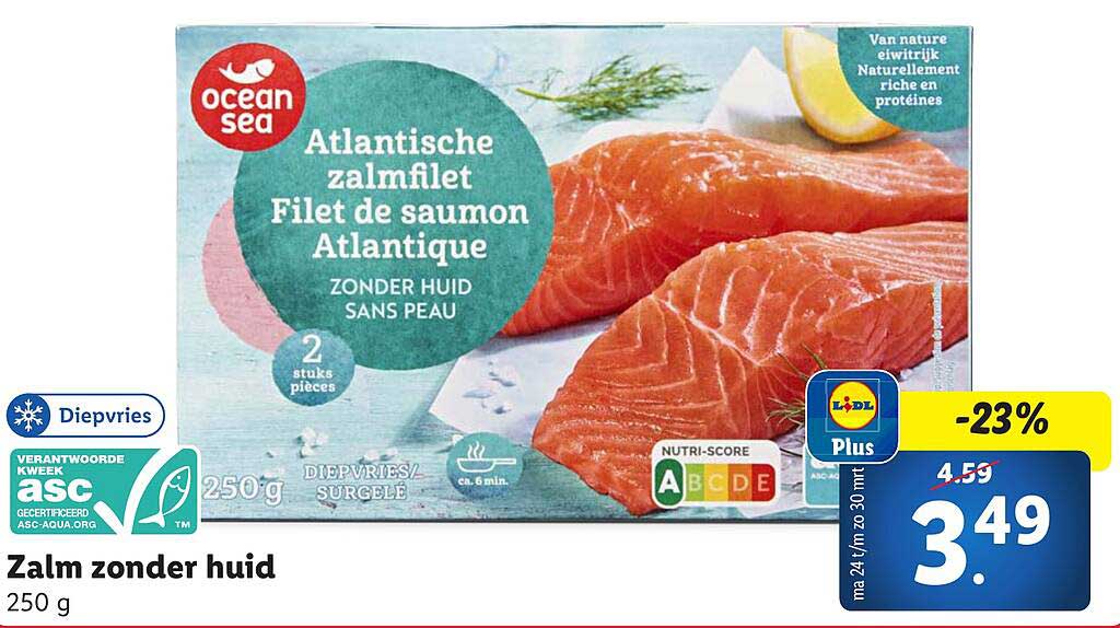 Zalm zonder huid