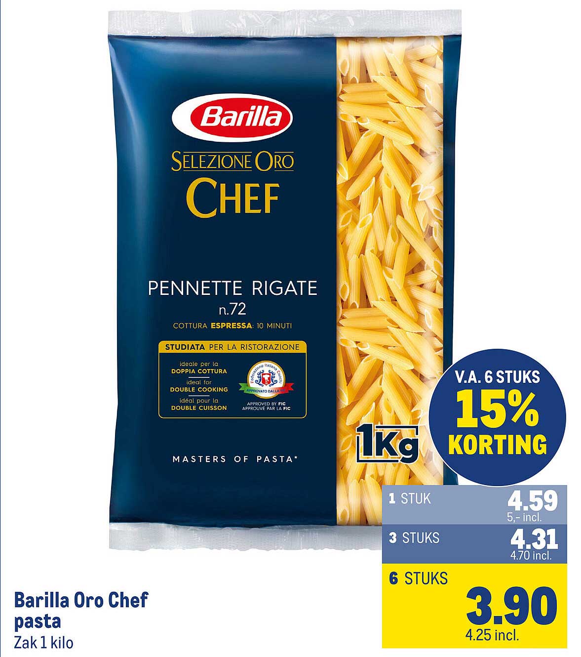 Barilla Oro Chef pasta Zak 1 kilo