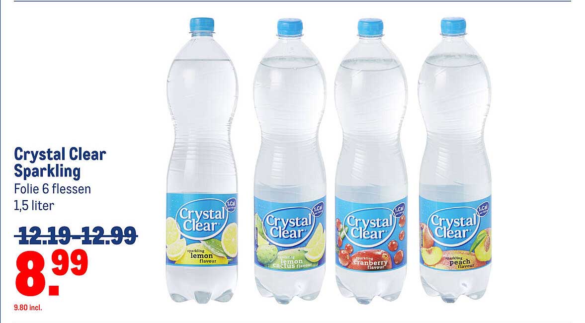 Crystal Clear Sparkling Folie 6 flessen 1,5 liter