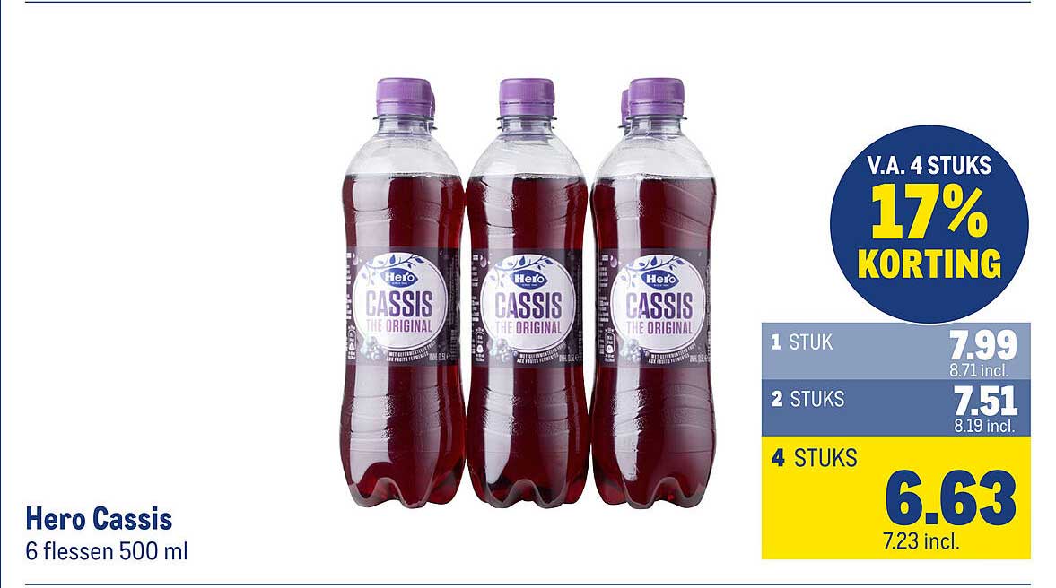 Hero Cassis 6 flessen 500 ml