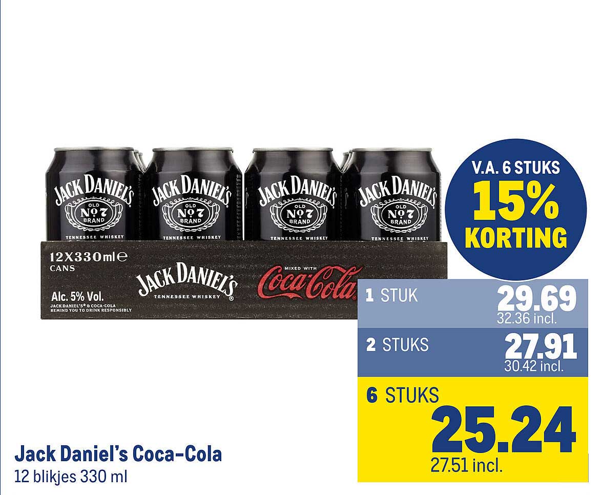 Jack Daniel's Coca-Cola 12 blikjes 330 ml