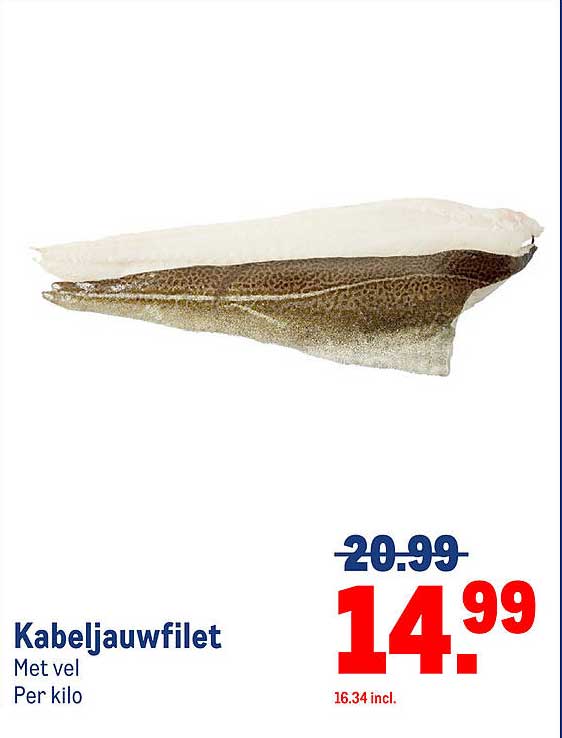 Kabeljauwfilet Met vel Per kilo