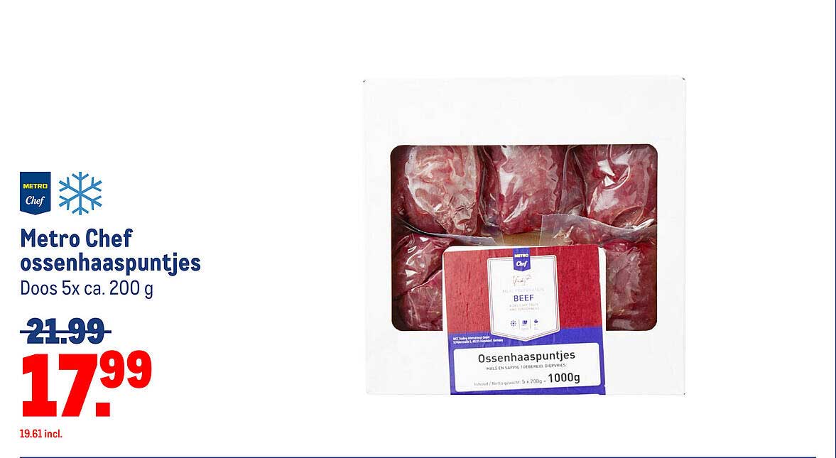 Metro Chef ossenhaaspuntjes Doos 5x ca. 200 g