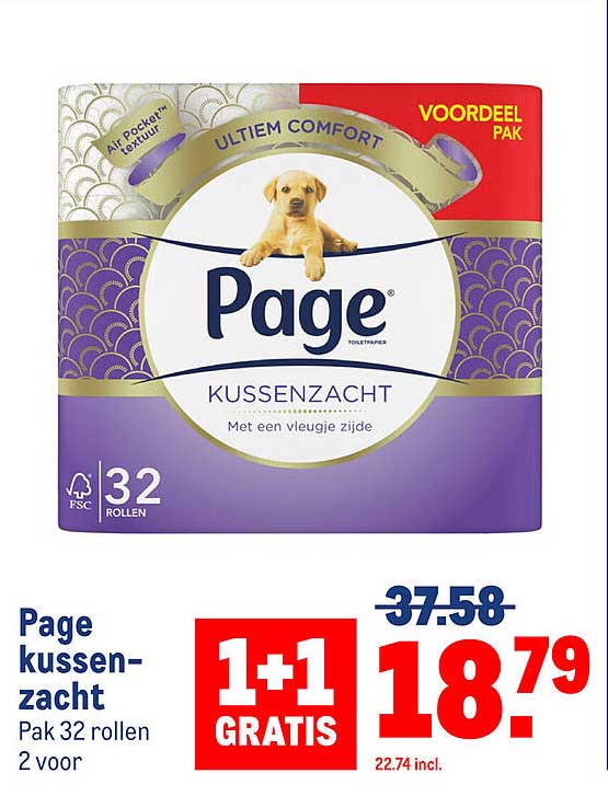 Page kussen-zacht Pak 32 rollen 2 voor