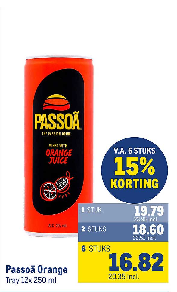 Passoã Orange Tray 12x 250 ml