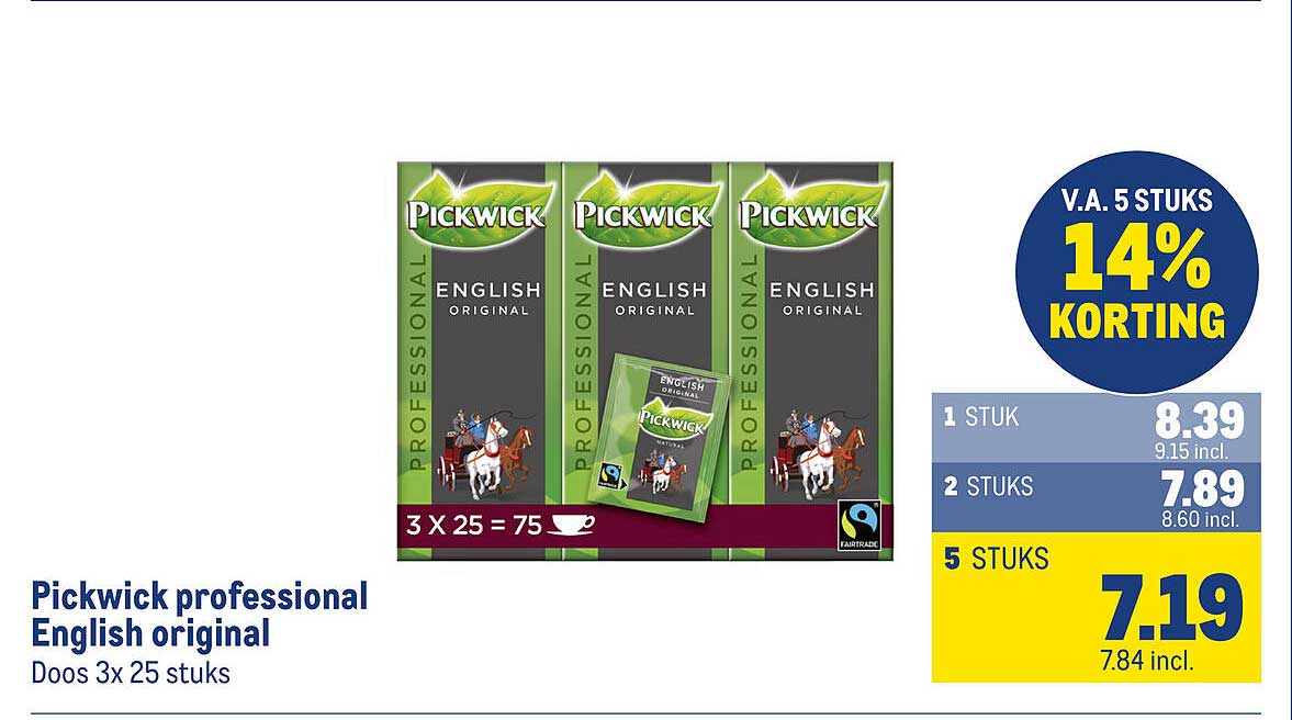 Pickwick professional English original Doos 3x 25 stuks