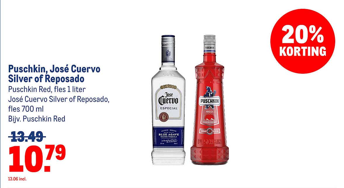 Puschkin, José Cuervo Silver of Reposado